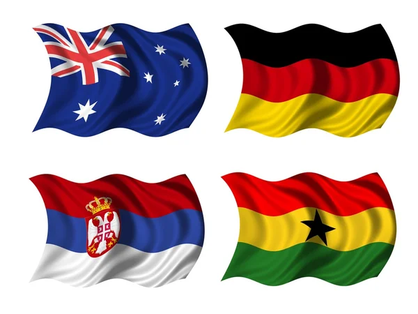 Foci csapat zászlók d-csoport — Stock Fotó