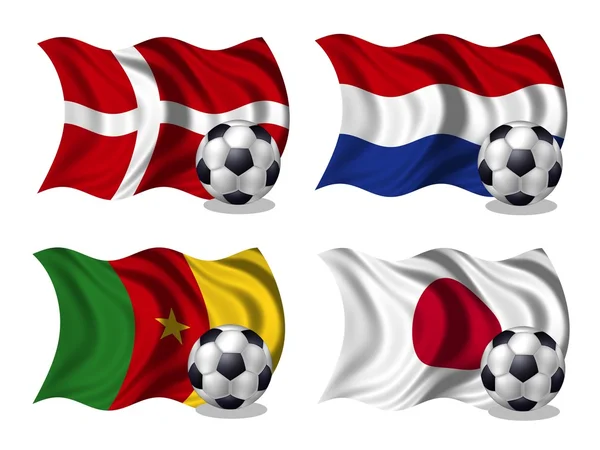 Bandeiras da equipe de futebol grupo E — Fotografia de Stock