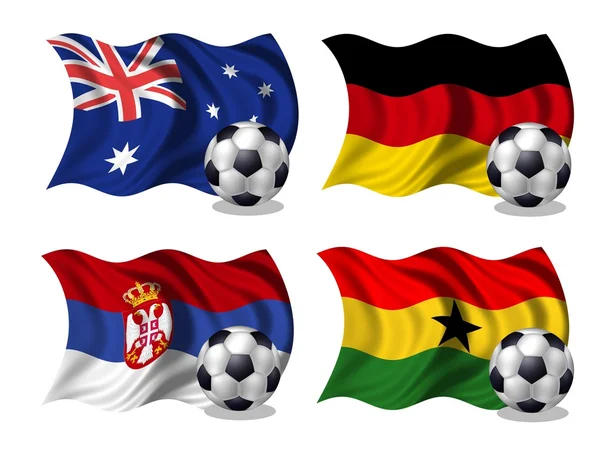 Bandeiras da equipe de futebol grupo D — Fotografia de Stock
