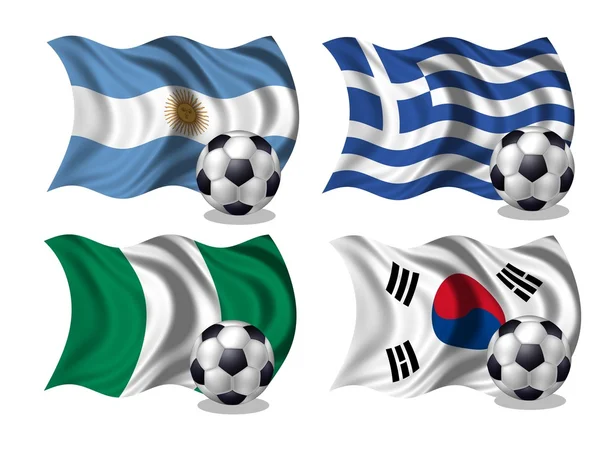 Fotboll team flaggor grupp b — Stockfoto