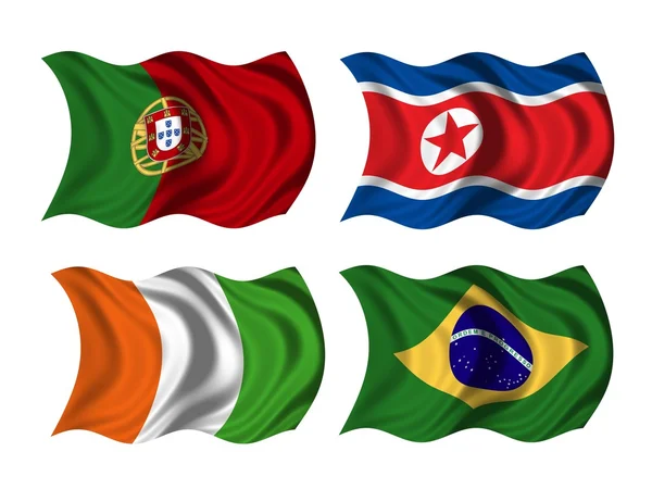 Флаги футбольной команды группы G — стоковое фото