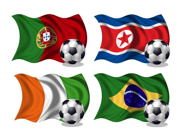 Fotboll team flaggor grupp g — Stockfoto