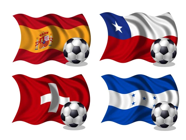 Bandeiras da equipe de futebol grupo H — Fotografia de Stock