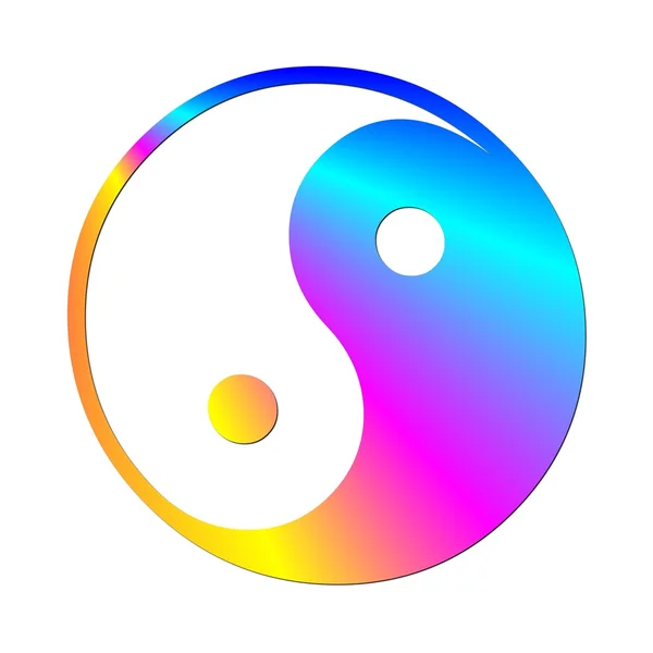 Renkli ying ve yang sembolü — Stok fotoğraf
