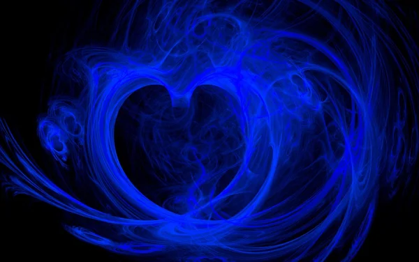 Illustration d'un cœur de feu bleu — Photo