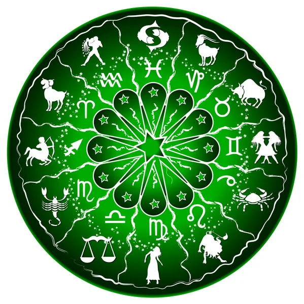 Illustration of a zodiac disc — Stock Vector
