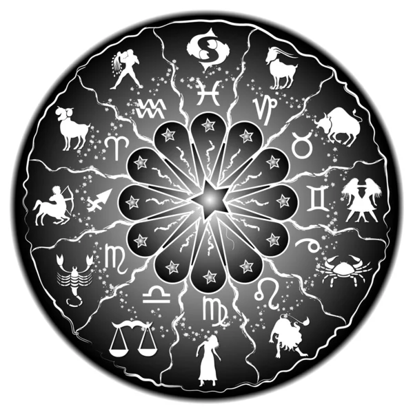 Illustration of a zodiac disc — Stock Vector