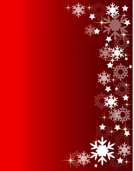 Rood kerstframe met sneeuwvlokken — Stockvector