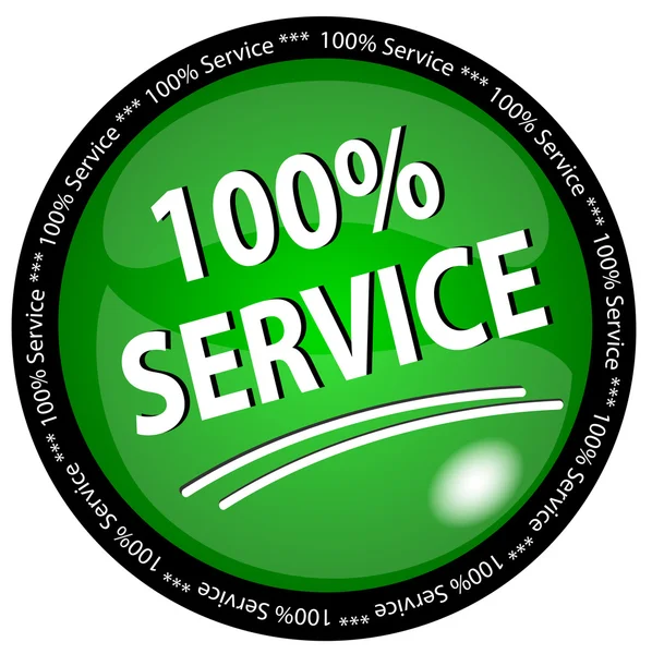 Botão de serviço 100% — Vetor de Stock