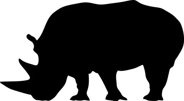 Silueta de rinoceronte negro — Vector de stock