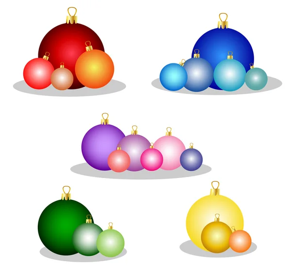 stock vector Set of colorful christmas balls