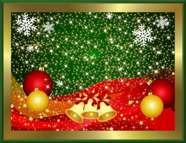 Çanları olan Noel illüstrasyonu