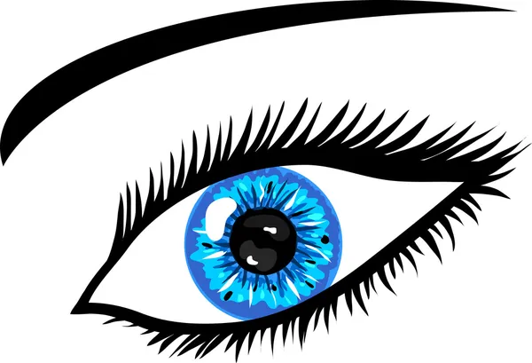 Blaues Auge mit Wimpern — Stockfoto