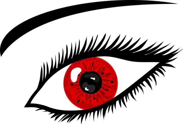 Olho vermelho com pestanas — Fotografia de Stock