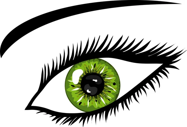 Olho verde com pestanas — Fotografia de Stock
