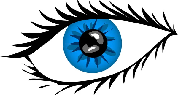 Blaues Auge mit Wimpern — Stockfoto