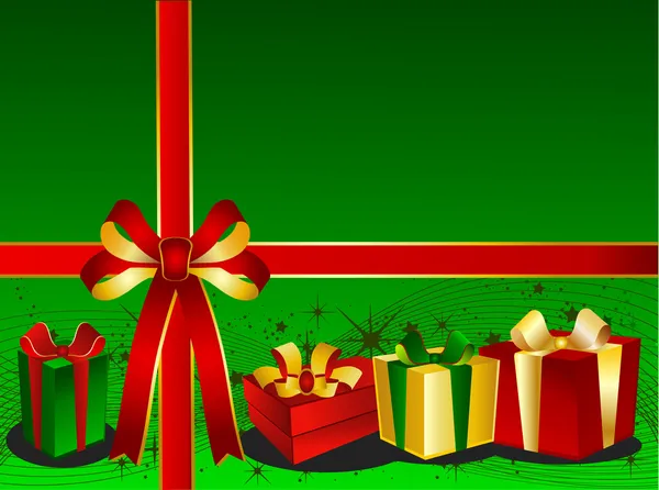 Boże Narodzenie backgraound z prezentami — Zdjęcie stockowe