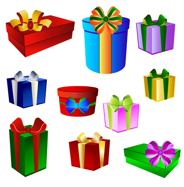 Набор красочных подарочных коробок — стоковое фото