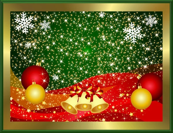 Vánoční ilustrace se zvonky — Stock fotografie