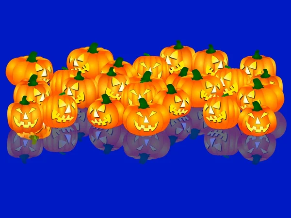 Halloween sütőtök, kék alapon — Stock Fotó