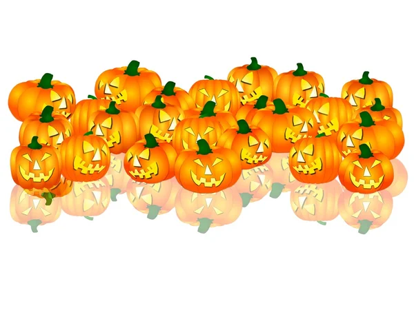 Halloween-Kürbisse auf weißem Hintergrund — Stockfoto