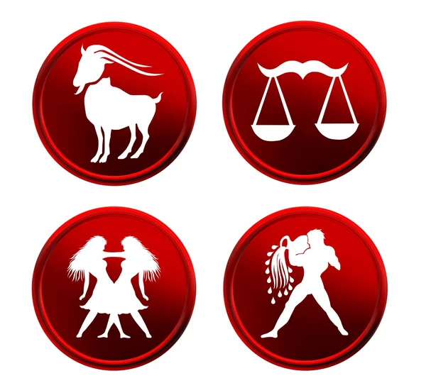 Znaki zodiaku czerwony - zestaw 3 — Zdjęcie stockowe