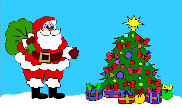 Santa clausule kerstboom — Stockfoto