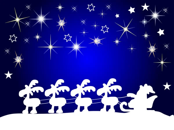 Papai Noel com estrelas à noite — Fotografia de Stock