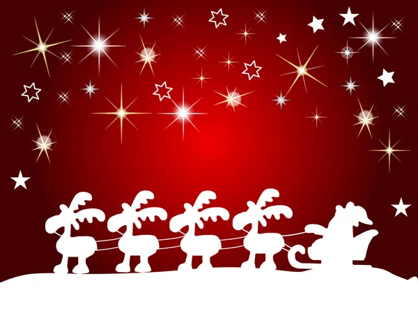 Stock image Santa claus silhouette with stars