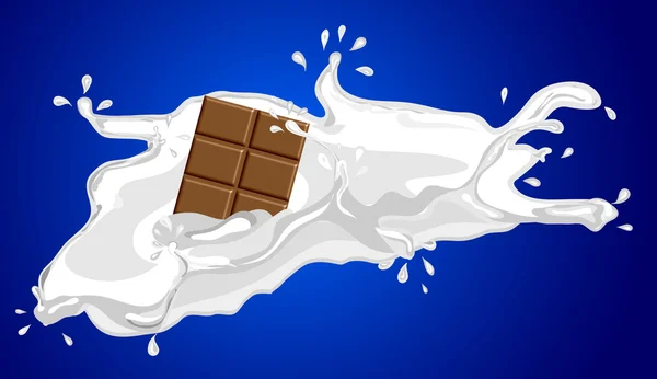Ilustracja mleko z czekoladą — Zdjęcie stockowe