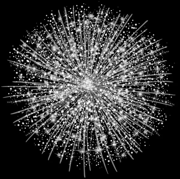 Illustratie van een zilveren vuurwerk — Stockfoto