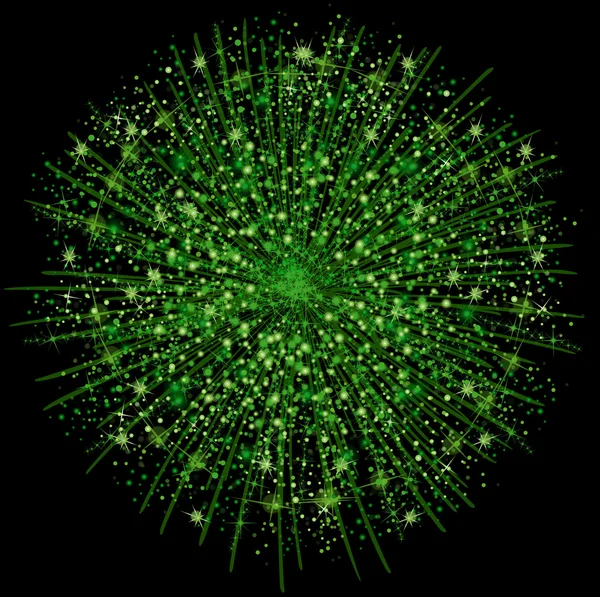 Ілюстрація зеленого феєрверку — стокове фото