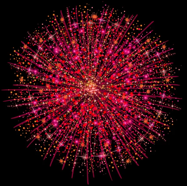 Illustrazione di fuochi d'artificio rosa — Foto Stock