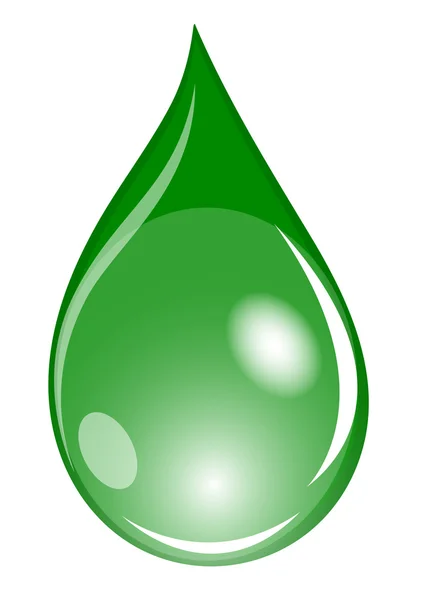 Illustration of a green waterdrop — Stock Photo, Image