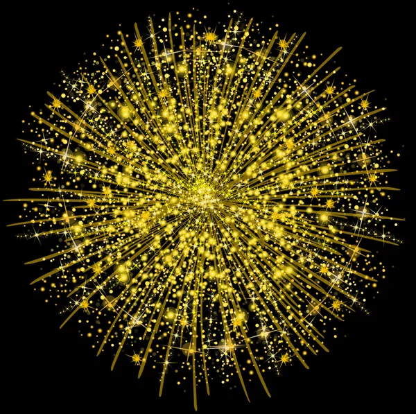 Illustratie van een gele vuurwerk — Stockfoto