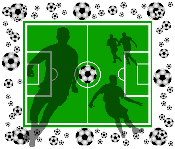 Player silhouettes and balls — Stock Photo, Image