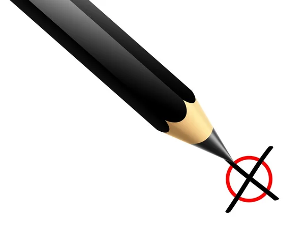 Ilustração de um lápis marcação x — Fotografia de Stock