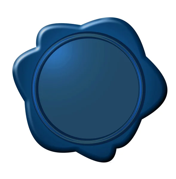Illustration d'un sceau en cire bleue — Photo