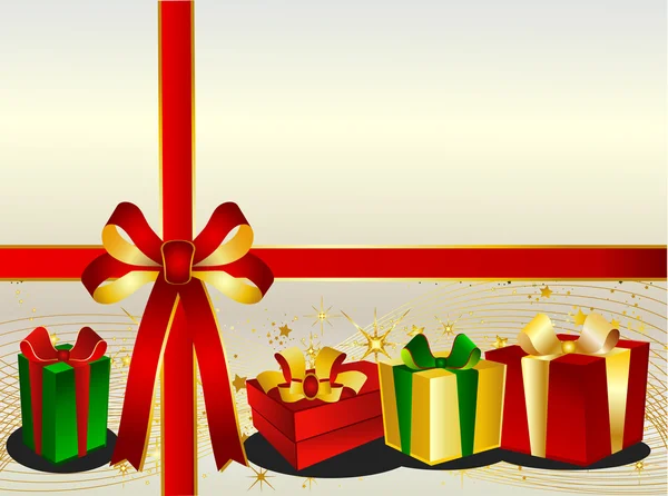 Boże Narodzenie backgraound z prezentami — Zdjęcie stockowe