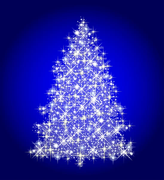 Christmas tree on blue — Stock Photo, Image