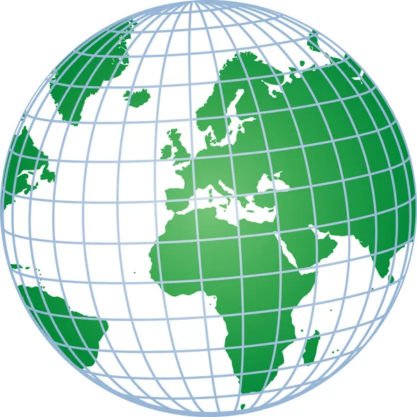 Зеленый трехмерный глобус — стоковое фото