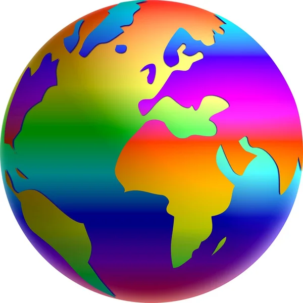 Illustration of a rainbow globe — Stock Photo, Image