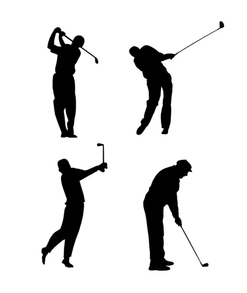 Silhouettes 的高尔夫球手 — 图库照片