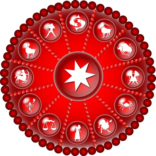 Red zodiac disc — Stock Photo, Image