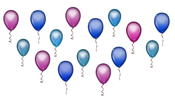 Illüstrasyon renkli Parti balonları — Stok fotoğraf