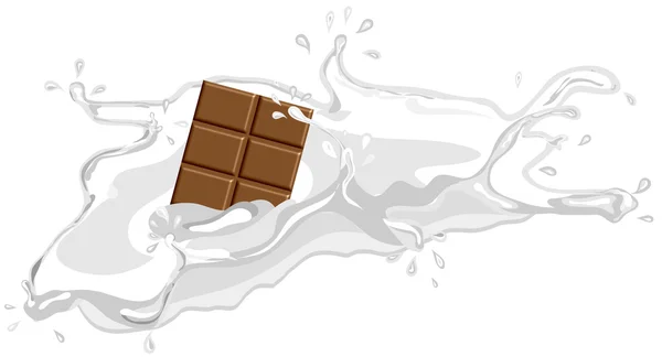 Ilustrasi susu dengan coklat — Stok Foto