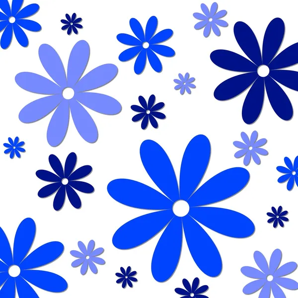 Arka plan mavi beyaz çiçek — Stok fotoğraf