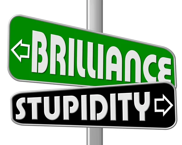 Motivation Sign Brillance Stupidity — Stock Photo, Image