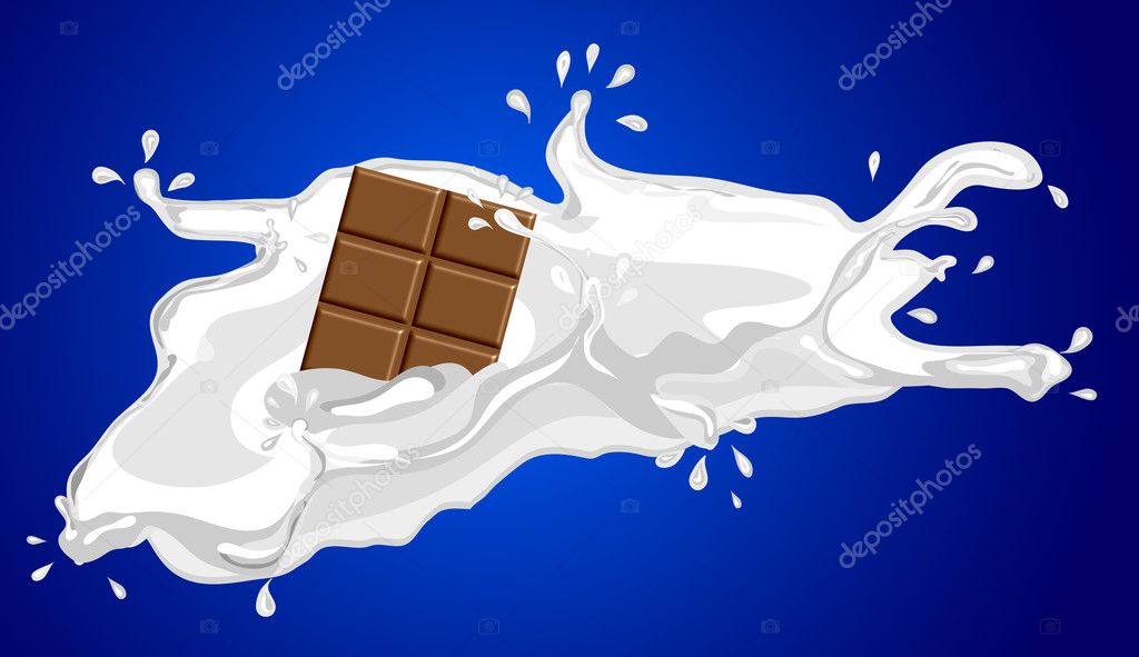 Illustration of milk with chocolate