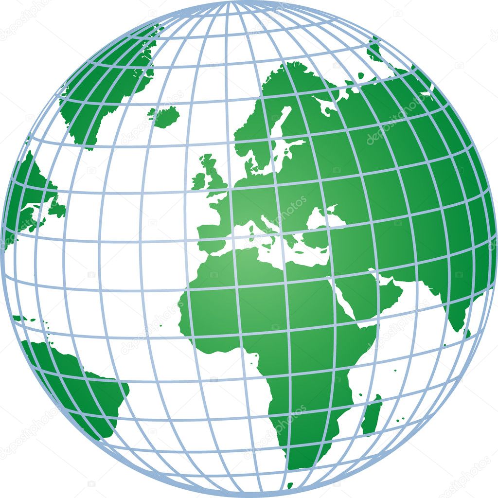 Green 3d globe